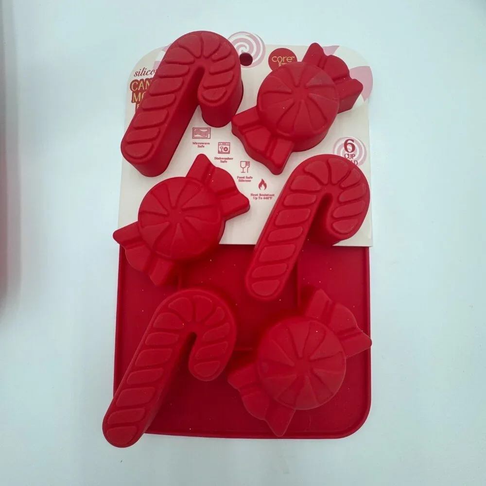 NWT Set of 2 Core Kitchen Silicone Holiday Candy / Candy Cane Mold Pan